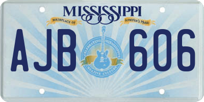 MS license plate AJB606