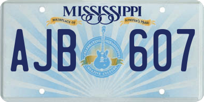 MS license plate AJB607