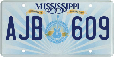 MS license plate AJB609