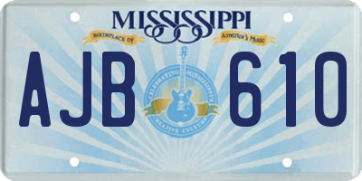 MS license plate AJB610