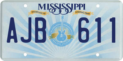 MS license plate AJB611