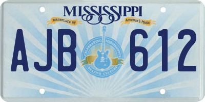 MS license plate AJB612