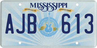 MS license plate AJB613