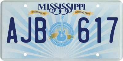 MS license plate AJB617