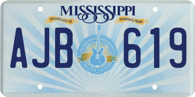 MS license plate AJB619
