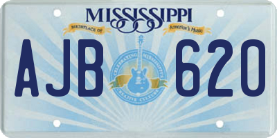 MS license plate AJB620