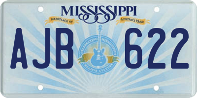 MS license plate AJB622