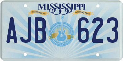 MS license plate AJB623
