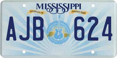 MS license plate AJB624