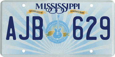 MS license plate AJB629