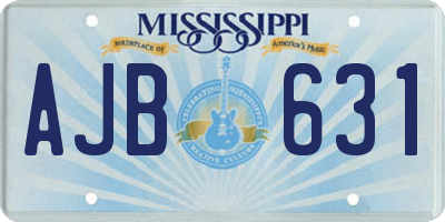 MS license plate AJB631