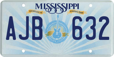 MS license plate AJB632