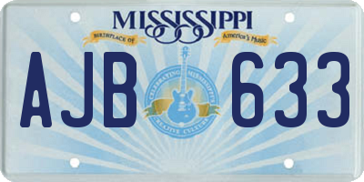 MS license plate AJB633