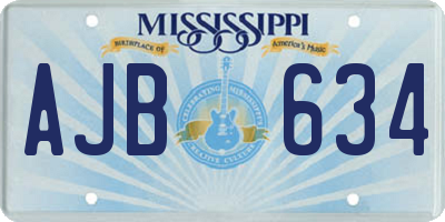 MS license plate AJB634