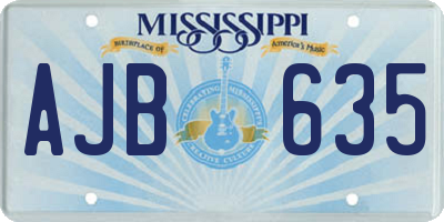 MS license plate AJB635