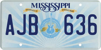 MS license plate AJB636