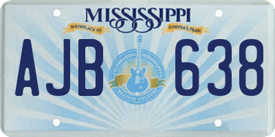 MS license plate AJB638