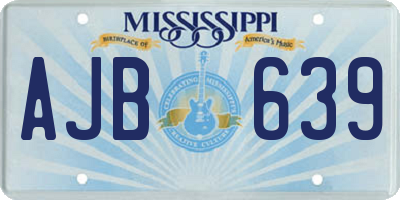 MS license plate AJB639