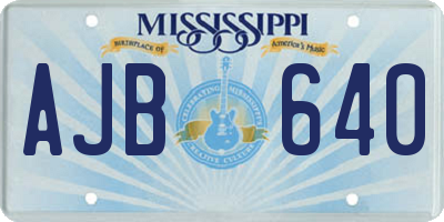 MS license plate AJB640