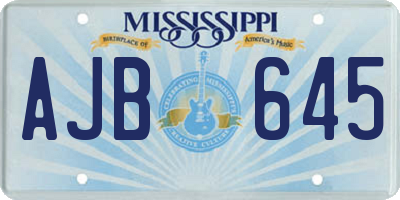 MS license plate AJB645