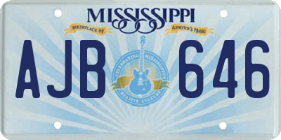 MS license plate AJB646