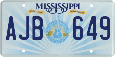 MS license plate AJB649