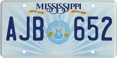 MS license plate AJB652