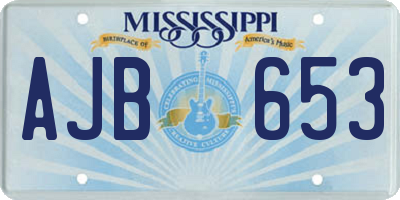 MS license plate AJB653