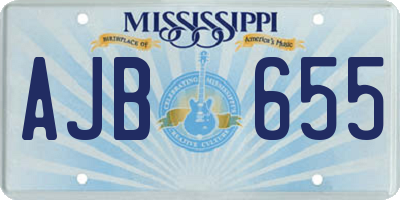 MS license plate AJB655