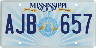 MS license plate AJB657