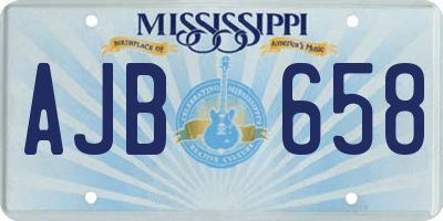 MS license plate AJB658