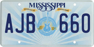 MS license plate AJB660