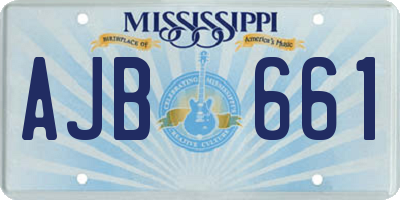 MS license plate AJB661