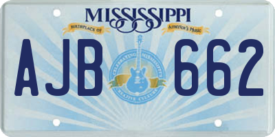 MS license plate AJB662