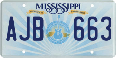 MS license plate AJB663