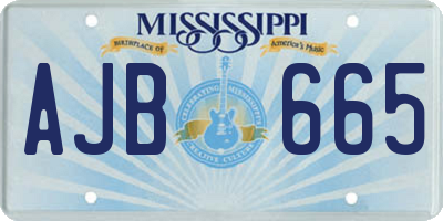 MS license plate AJB665