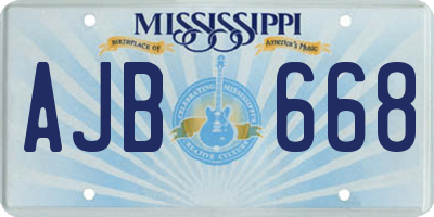 MS license plate AJB668