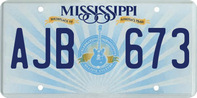 MS license plate AJB673