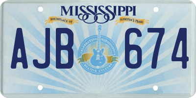MS license plate AJB674