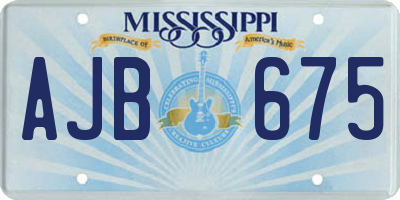 MS license plate AJB675