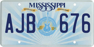 MS license plate AJB676