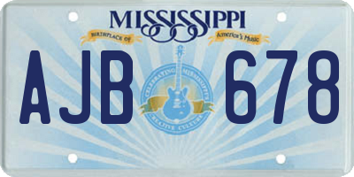 MS license plate AJB678