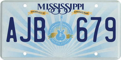 MS license plate AJB679