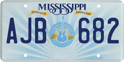 MS license plate AJB682