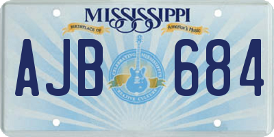 MS license plate AJB684