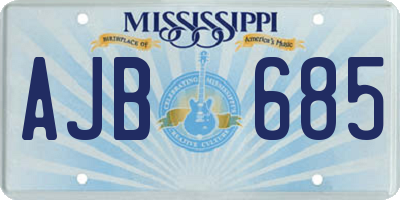 MS license plate AJB685