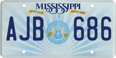 MS license plate AJB686