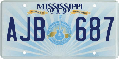 MS license plate AJB687