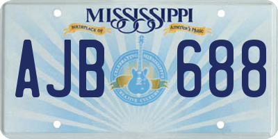 MS license plate AJB688