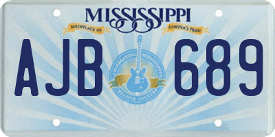 MS license plate AJB689